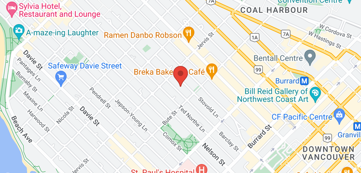 map of 106 1263 BARCLAY STREET